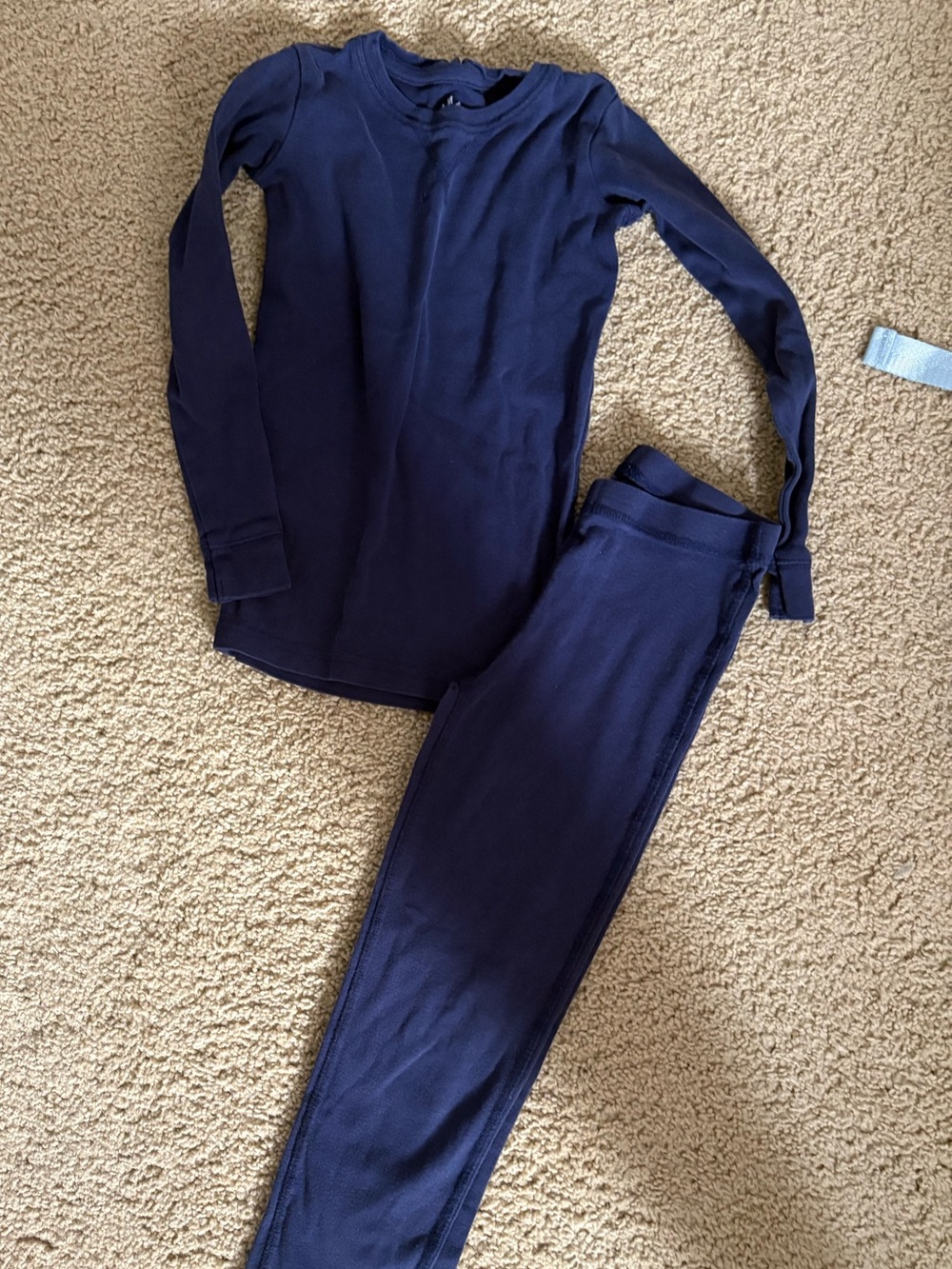 Primary Navy Kids Long Sleeve Thermal Pajama Set